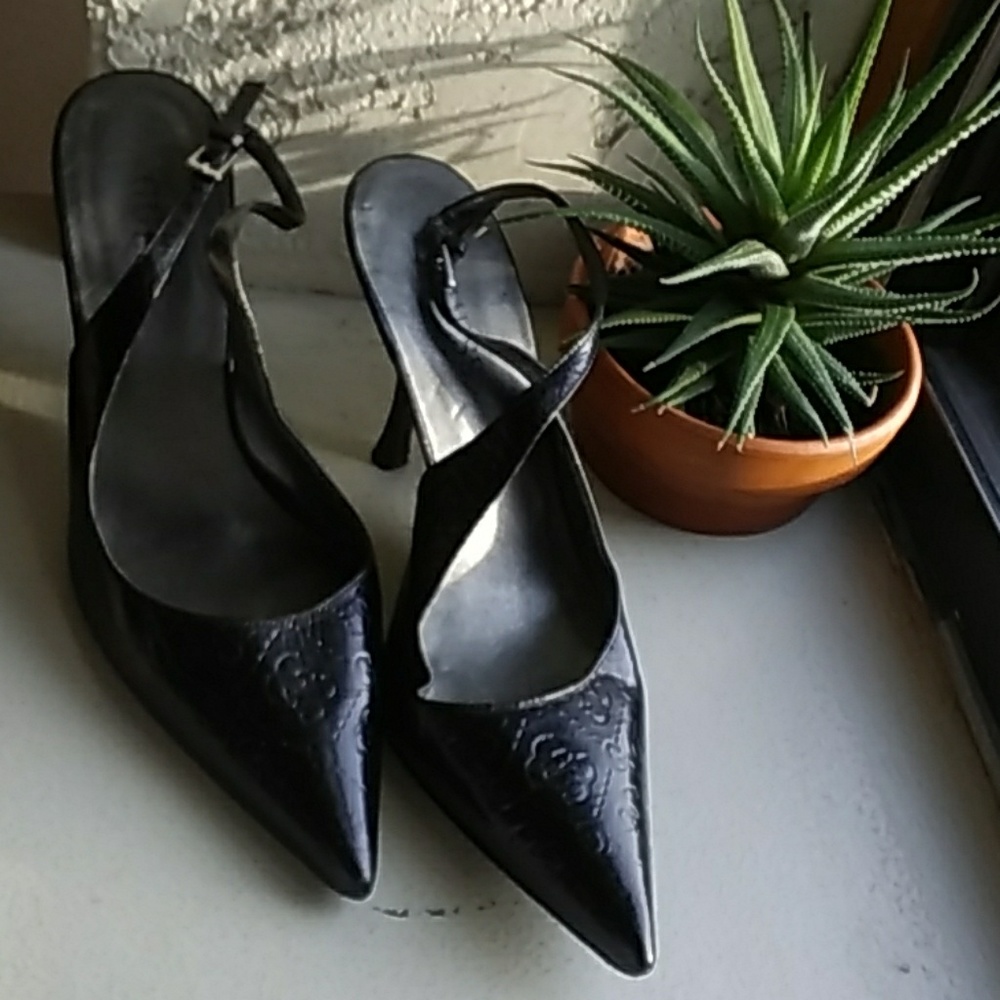 Guess Pointed Toe Slingback Heels